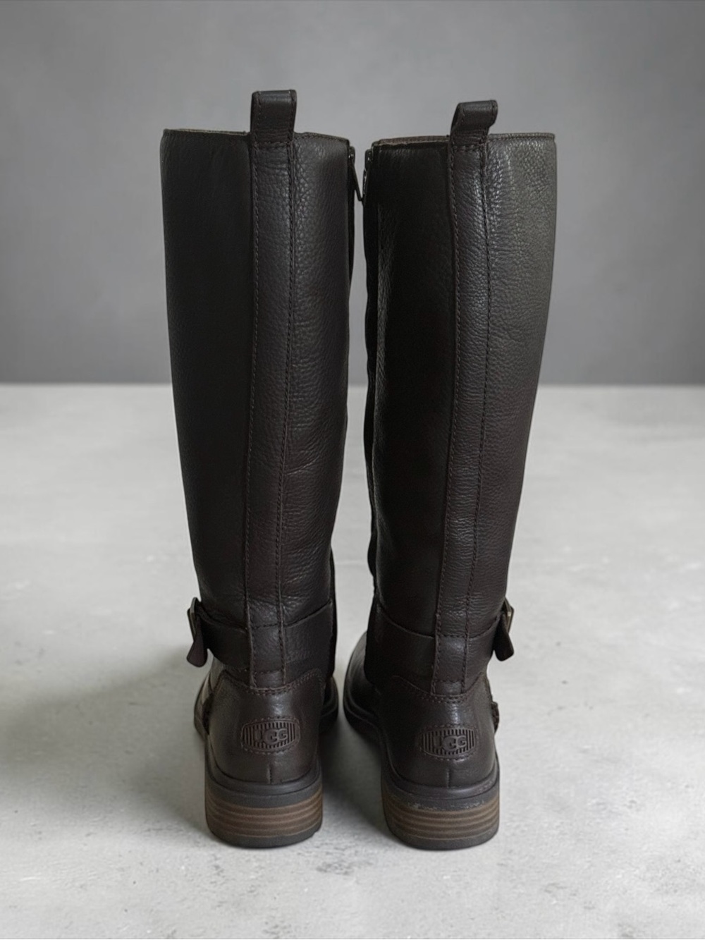 UGG Women’s Harrison Tall Leather Riding Boots Dark Brown 7.5 EUC! - Picture 6 of 12